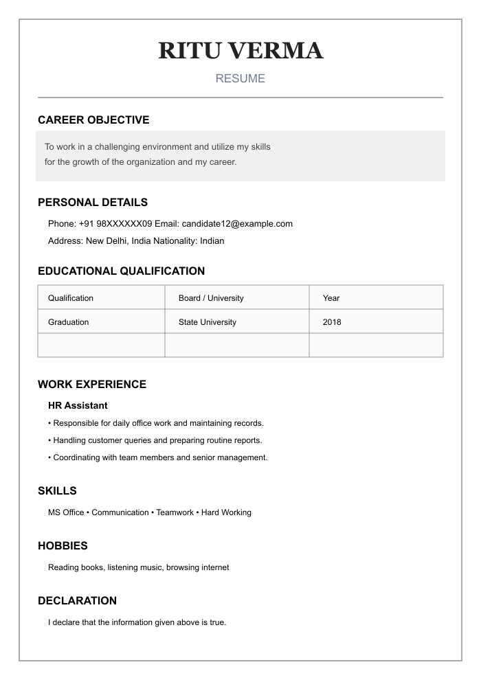 AI-created BEFORE resume example 12