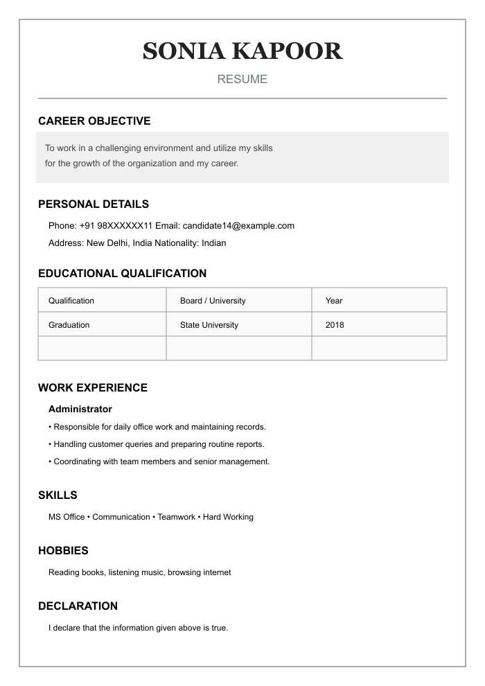 AI-created BEFORE resume example 14
