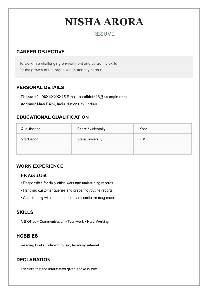 AI-created BEFORE resume example 18