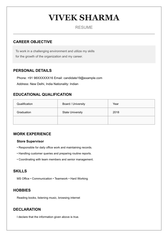 AI-created BEFORE resume example 19