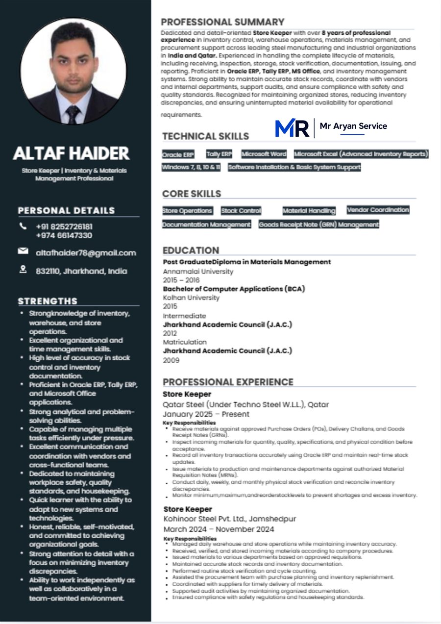 Professional resume sample 11